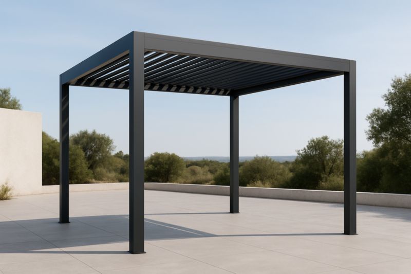 Pergolato da Esterno in Alluminio Grigio-Nenolirto