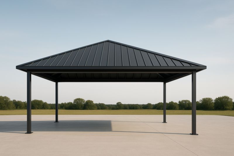 Gazebo da Esterno in Metallo Nero 5x5x3 m-Nenolirto