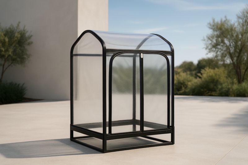 Serra Piccola con Telaio in Metallo Nero e Copertura in PVC Trasparente 50x30x70 cm-Nenolirto