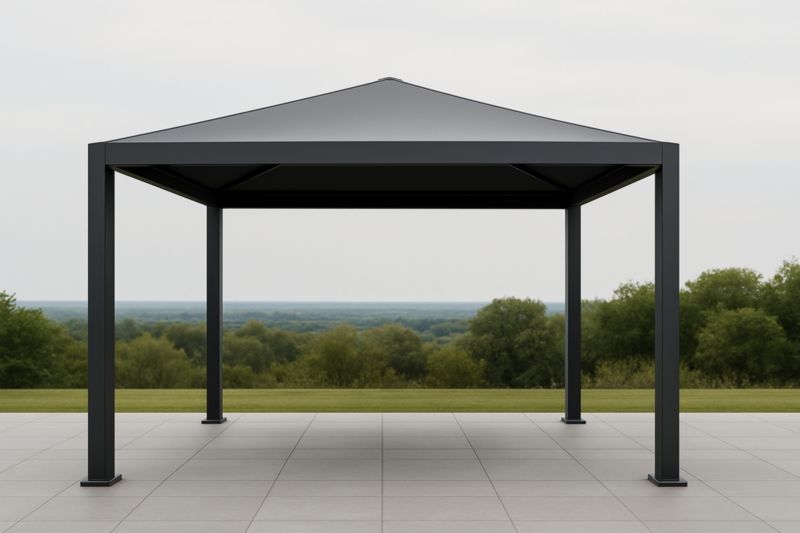 Gazebo da Giardino in Alluminio e Acciaio Grigio 300x300x250 cm-Nenolirto