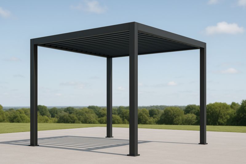 Gazebo in Alluminio Nero 300x300x250 cm-Nenolirto