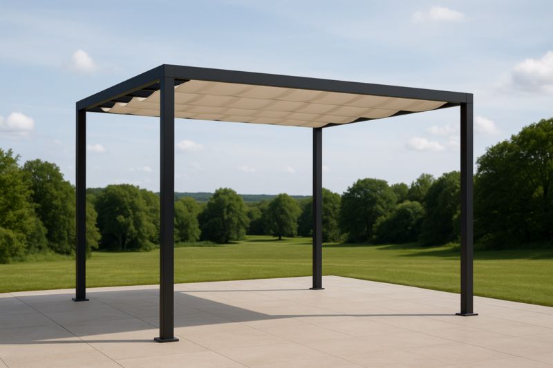 Pergola autoportante in alluminio con copertura in tessuto poliestere 3x3×2.5m-Nenolirto