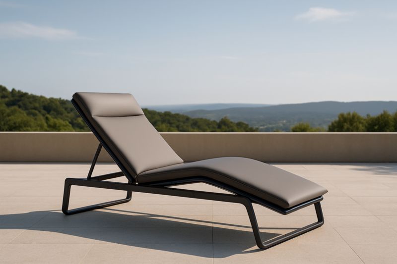 Sdraio da Giardino in Alluminio e Gomma Grigio 200x70x35 cm-Nenolirto