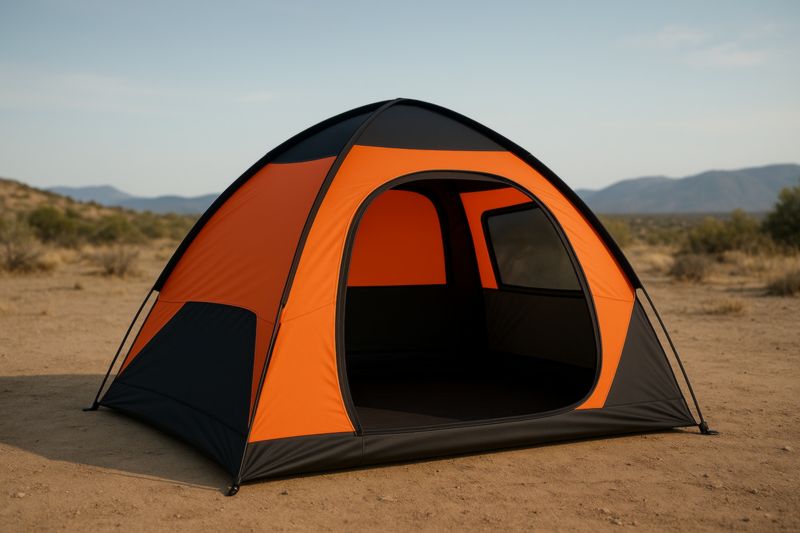 Tenda da Campeggio in Poliestere Arancione e Nero-Nenolirto