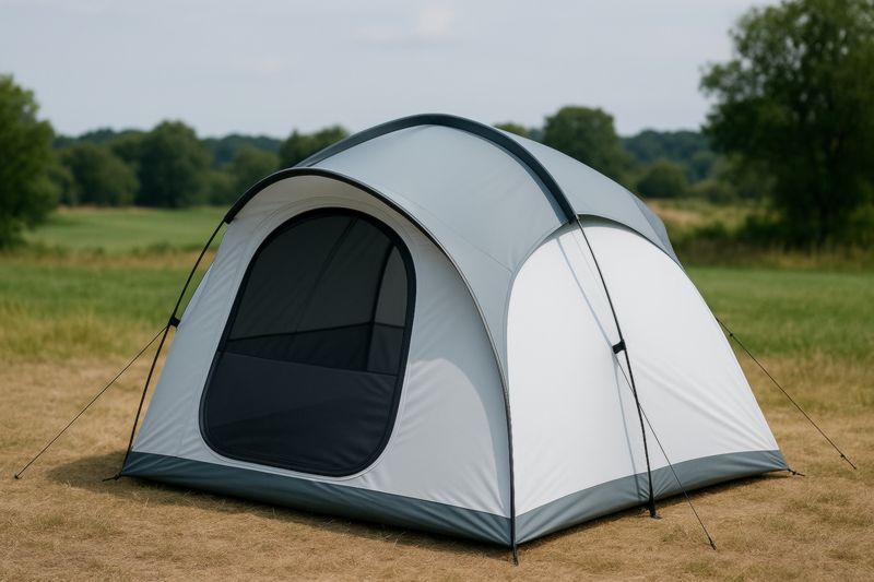 Tenda da Campeggio in Poliestere Grigio 210x210x140 cm-Nenolirto