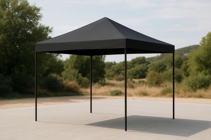 Gazebo Nero in Acciaio e Poliestere 3x3×2.5 m-Nenolirto