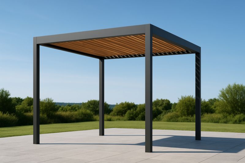 Gazebo da Giardino in Alluminio e Legno 3x3×250 m-Nenolirto