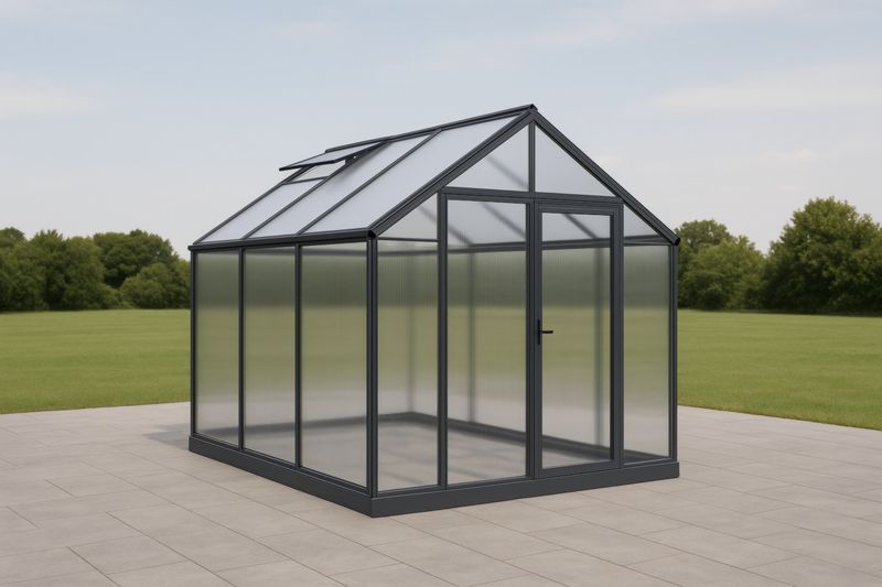 Serra da giardino in alluminio e policarbonato 250x200x210 cm Grigio/Nero-Nenolirto