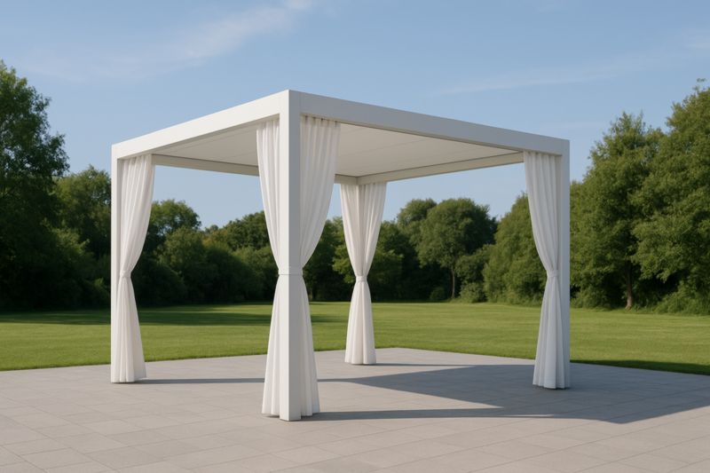 Gazebo in Alluminio Bianco 3m x 3m x 2.5m-Nenolirto