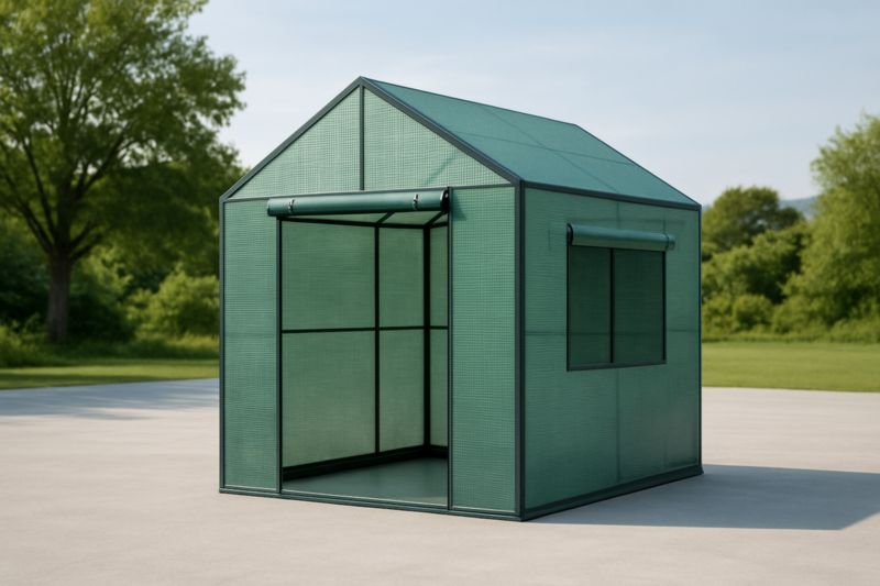 Serra da Giardino in Polietilene con Struttura in Alluminio Verde 250x200x200 cm-Nenolirto