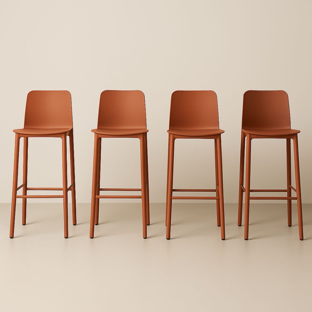 Set de 4 Tabourets de Bar en Polypropylène Rouille