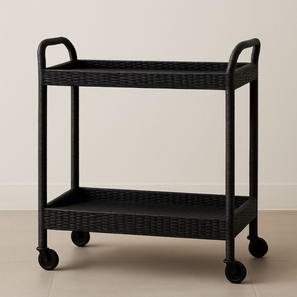 Chariot de Service en Polyrésine Noir
