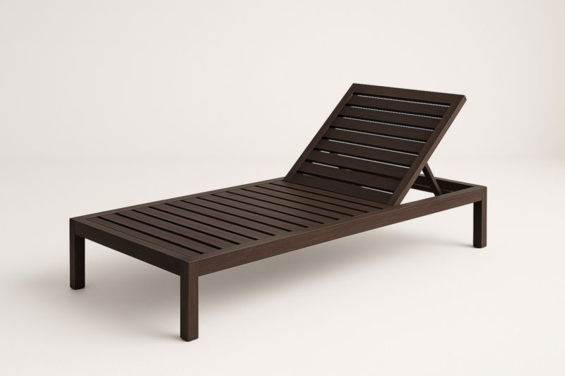 Sdraio in legno di teak marrone scuro regolabile 200x70x30 cm-Kroneliva