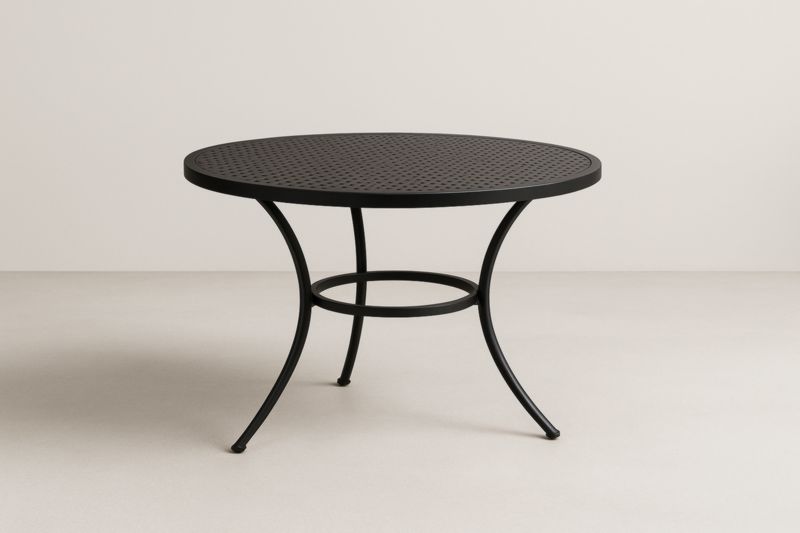 Tavolo Rotondo in Metallo Verniciato Nero Ø100 cm-Kroneliva