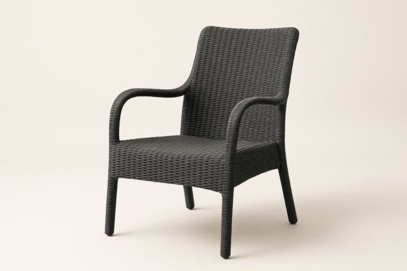 Sedia da Giardino in Polyrattan Nero-Kroneliva