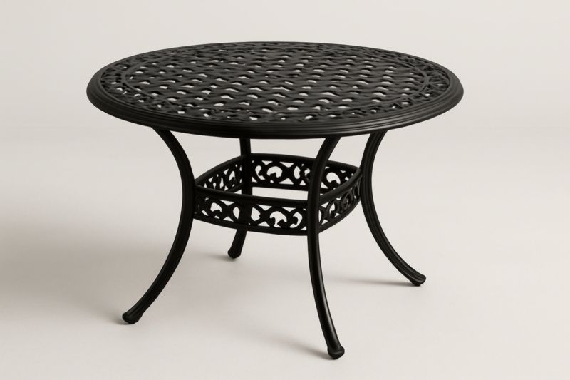 Tavolo rotondo in metallo nero Ø90 cm-Kroneliva