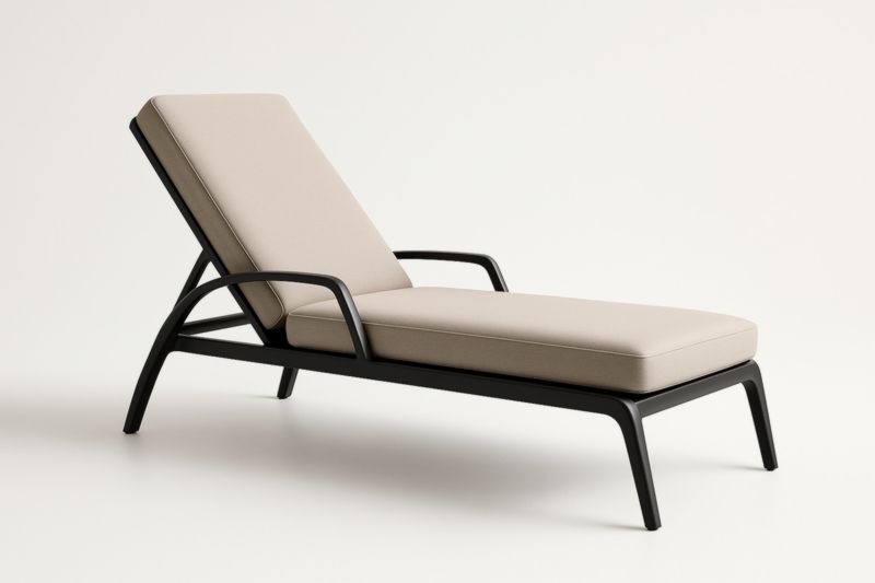 Lettino da Giardino in Tessuto Beige con Struttura in Alluminio-Kroneliva