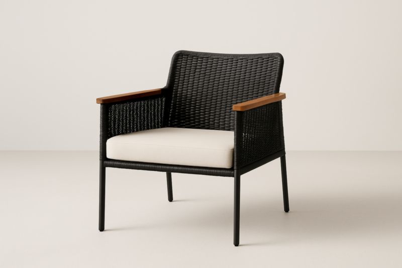 Poltrona da Esterno in Acciaio e Legno con Seduta Imbottita-Kroneliva