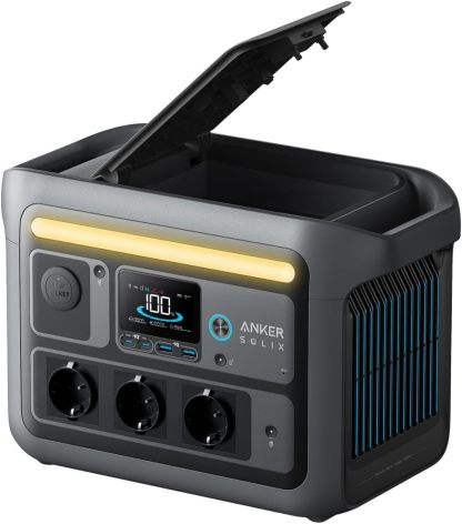 Anker SOLIX C800 Tragbare Powerstation, 1200W 1600W Spitzenleistung Solargenerator, 100 Prozent Akku in 58 Min., 768Wh LiFePO4 Akkus für Camping, Wohnmobil, RV, Reisen, Stromausfall Solarpanel optional-Warmthsta