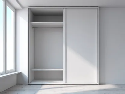 Kleiderschrank Holz 180x60x220 cm - weiß - für Schlafzimmer - mit Schiebetüren-Warmthsta