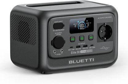 BLUETTI Elite 30 V2 Tragbare Powerstation, 288 Wh LFP Batterie, 600W AC Ausgang Power Lifting 1500W , 0 - 100 Prozent in 70 Minuten, Solargenerator für Camping, Vans, Stromausfälle Solarpanel optional-Warmthsta