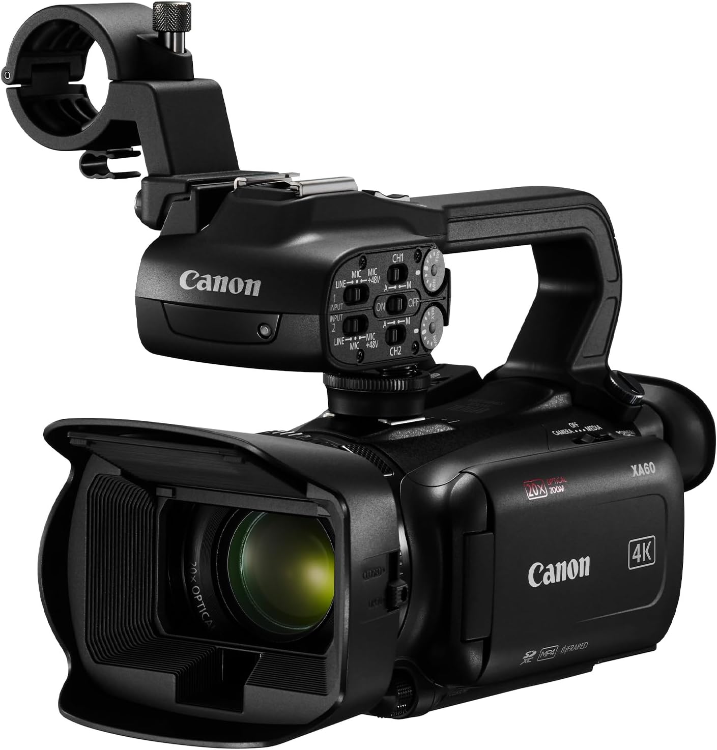 Canon XA60 Camcorder 4K Full HD UHD Videokamera 20fach Zoom, 1 2,3 - Zoll - Typ CMOS - Sensor, Autofokus, 5 Achsen Bildstabilisierung, HDMI Ausgang, 3,5 - Zoll LC - Display, UVC Streaming schwarz-Warmthsta