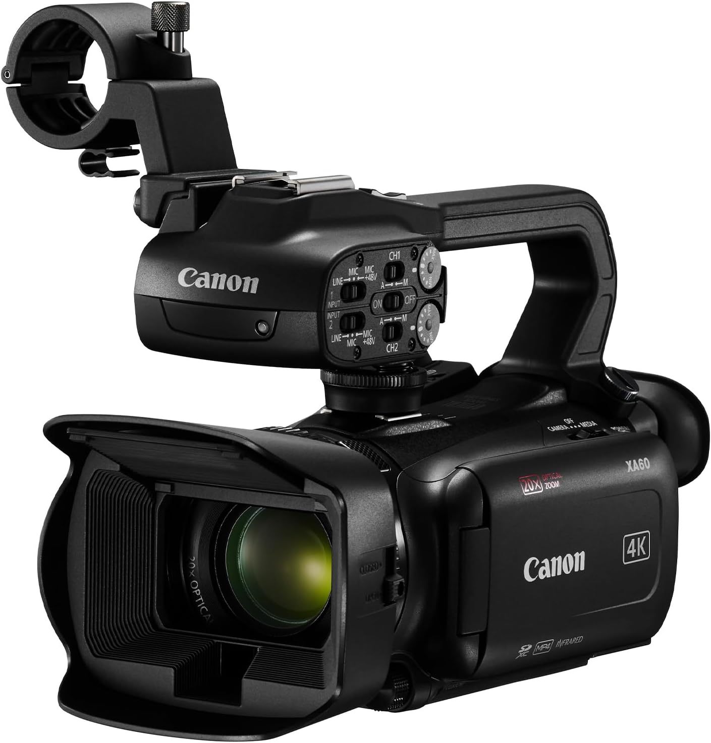 Canon XA60 Camcorder 4K Full HD UHD Videokamera 20fach Zoom, 1 2,3 - Zoll - Typ CMOS - Sensor, Autofokus, 5 Achsen Bildstabilisierung, HDMI Ausgang, 3,5 - Zoll LC - Display, UVC Streaming schwarz-Warmthsta