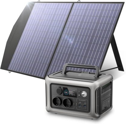 ALLPOWERS Solargenerator R600, 299WH LiFePO4 Batterie, 2x 600W 1200W Spitze AC Ausgang Tragbare Powerstation mit 100W Solarpanel, Mobile Stromversorgung für Garten Reise Camping Wohnmobil Notfall-Warmthsta