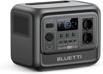 BLUETTI Elite 100 V2 2025 Neu Tragbare Power Station, 1024Wh LFP Batterie Backup mit 2 1800W AC Ausgängen 3600W Surge , 35 Prozent Kompakter, Solar Generator für Camping, Stromausfälle und Off - grid-Warmthsta