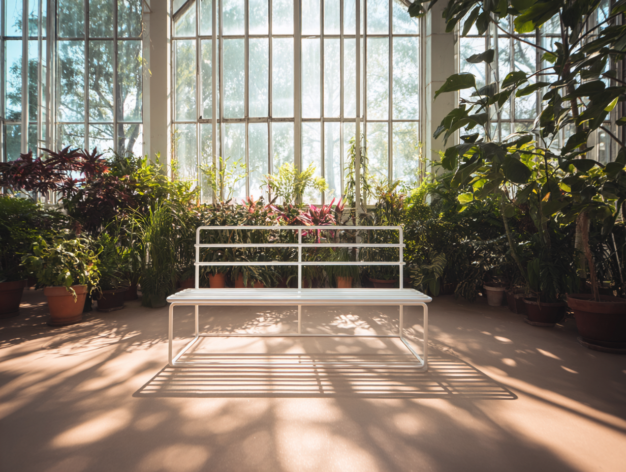 Gartenbank Metall 160x45x85 cm - weiß - für Außenbereich - mit Rückenlehne-Warmthsta