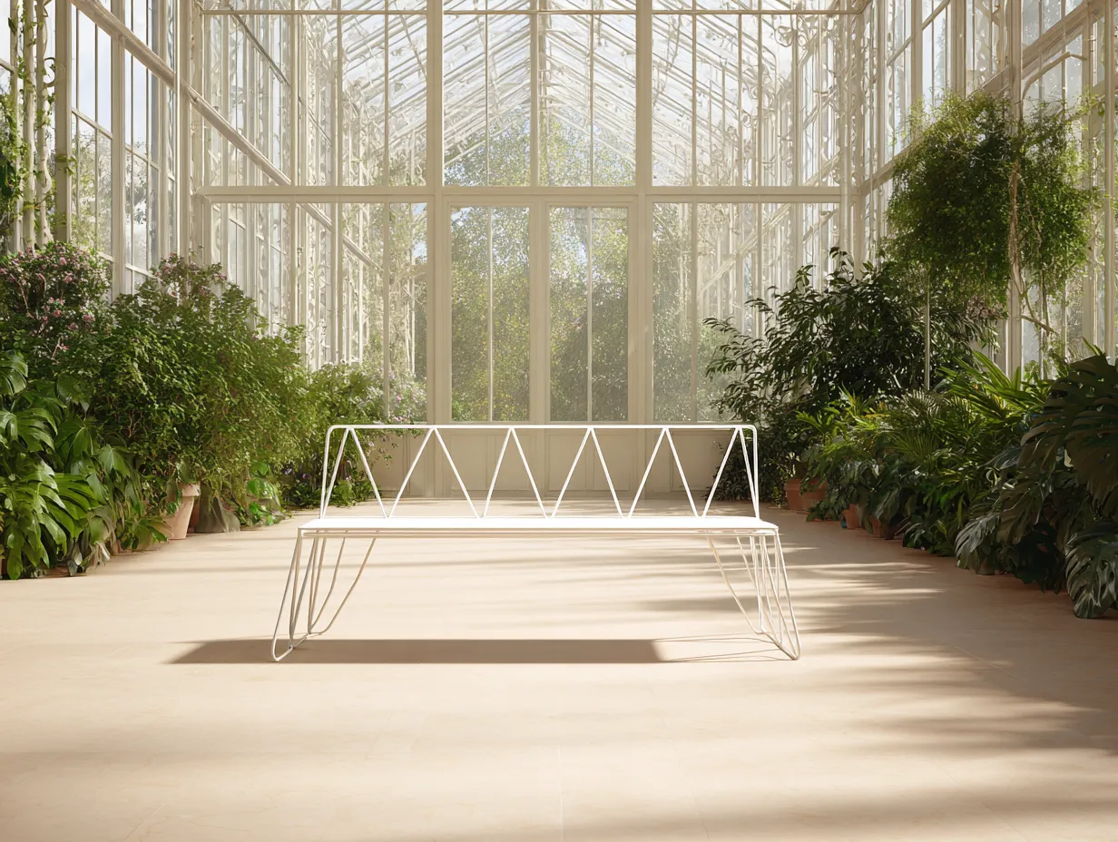 Gartenbank Metall 180x45x80 cm - weiß - für Außenbereich - modernes Design-Warmthsta