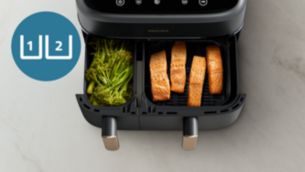 2&nbsp;tiroirs et 2&nbsp;tailles pour convenir &agrave; tous les plats