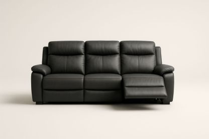 Divano 3 posti in pelle con meccanismo reclinabile