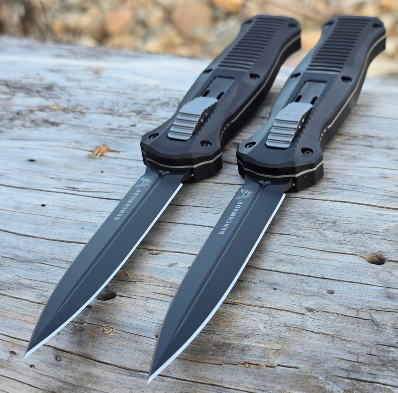 ⚡Last Day 70% OFF丨Benchmade 3300BK Infidel OTF Automatic Knife - Black/White D2 Plain Edge