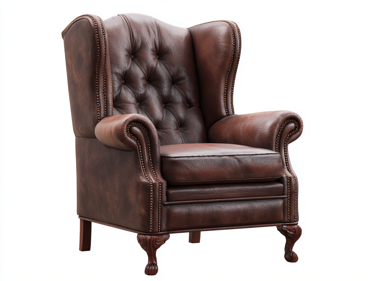 Sessel - Echtleder - 78x88x112 cm - braun - für Wohnzimmer - klassisches Design-Airyify