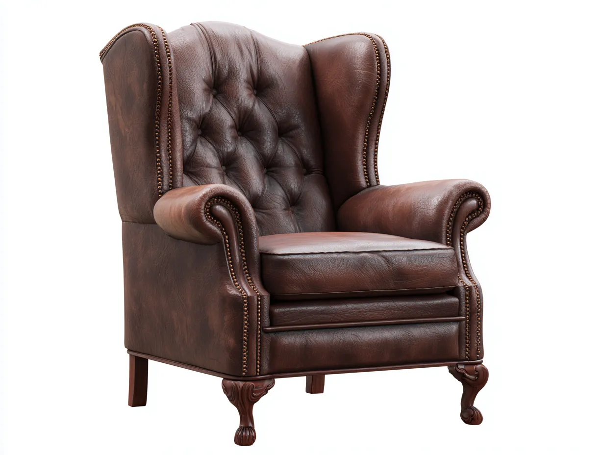 Sessel - Echtleder - 78x88x112 cm - braun - für Wohnzimmer - klassisches Design-Airyify