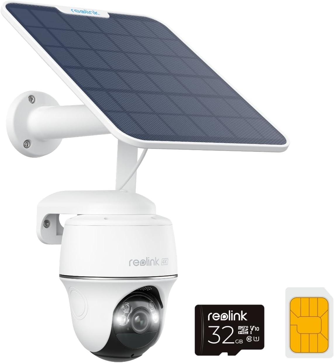 Reolink 4K 3G 4G LTE Überwachungskamera mit SIM Karte, 355 Gradund140 Grad PTZ Solar Kamera Outdoor mit 8MP Farbnachtsicht, Person Auto Haustiererkennung, 32GB microSD - Karte, Go PT Ultra6W Solarpanel-Airyify