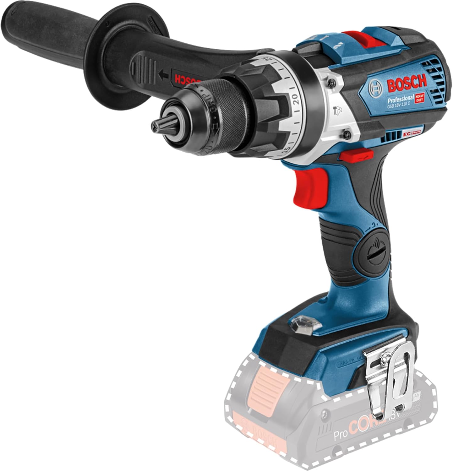 Bosch Professional 18V System Akku Schlagbohrschrauber GSB 18V - 110 C max. Drehmoment 110 Nm, ohne Akku Ladegerät-Airyify