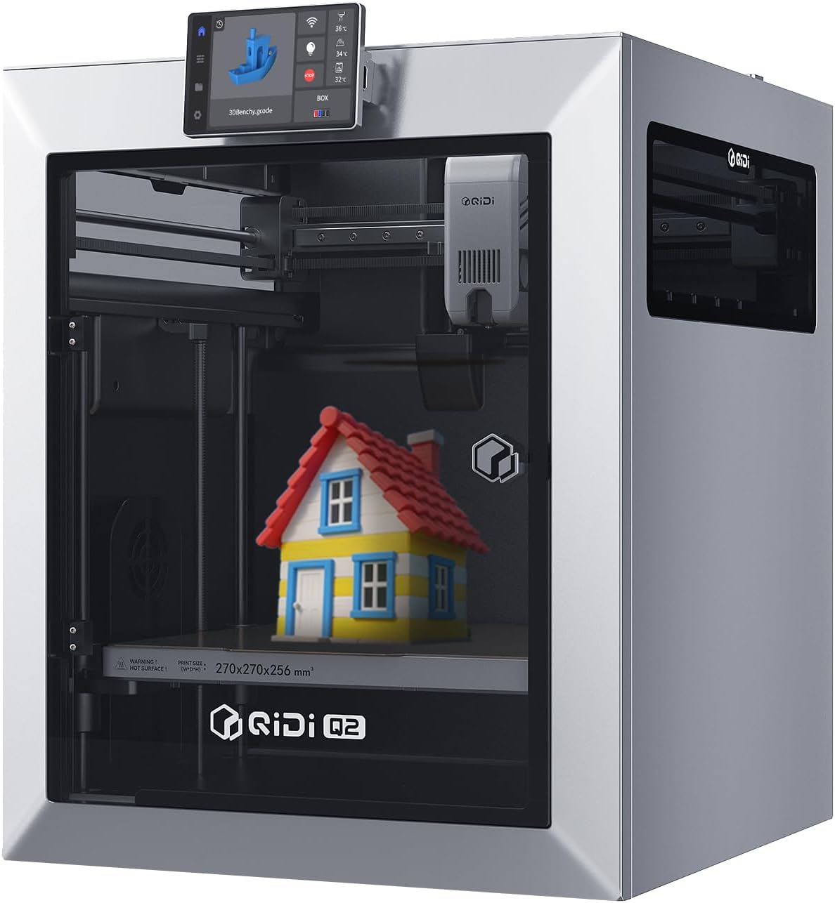 QIDI Q2 3D - Drucker 2025 Upgrade: Geschlossen, 65 GradC beheizte Kammer, Luftfilter, 600 mm s Höchstgeschwindigkeit, AI - Kamera, Auto - Leveling, 270x270x256mm Bauraum. Für Einsteiger und Profis-Airyify