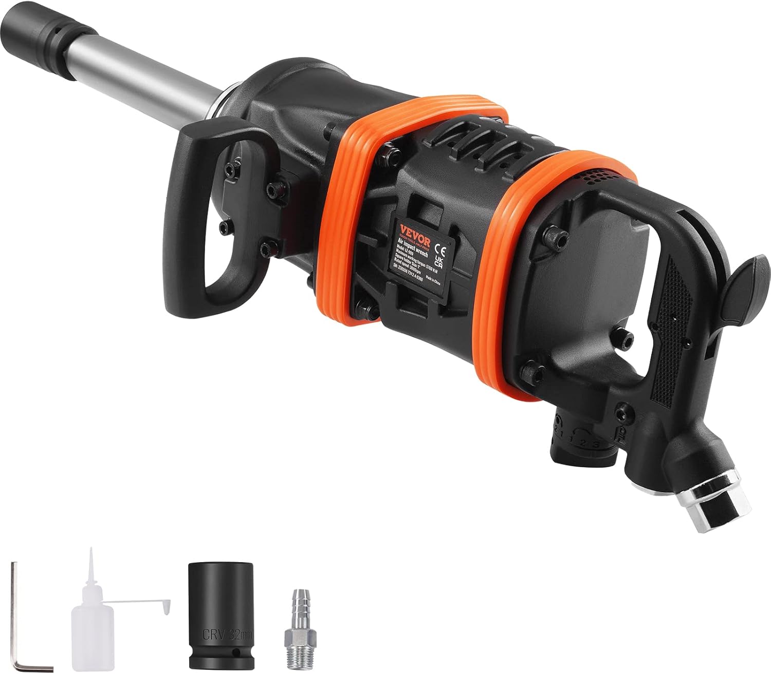 VEVOR Druckluft - Schlagschrauber Max. Lösemoment 7016Nm, Vierkant 2,54cm 1Zoll - Max. Betriebsdruck 13,8bar vibrationsarmer und geräuscharmer Druckluftschrauber zum Anziehen und Lösen von Schrauben-Airyify