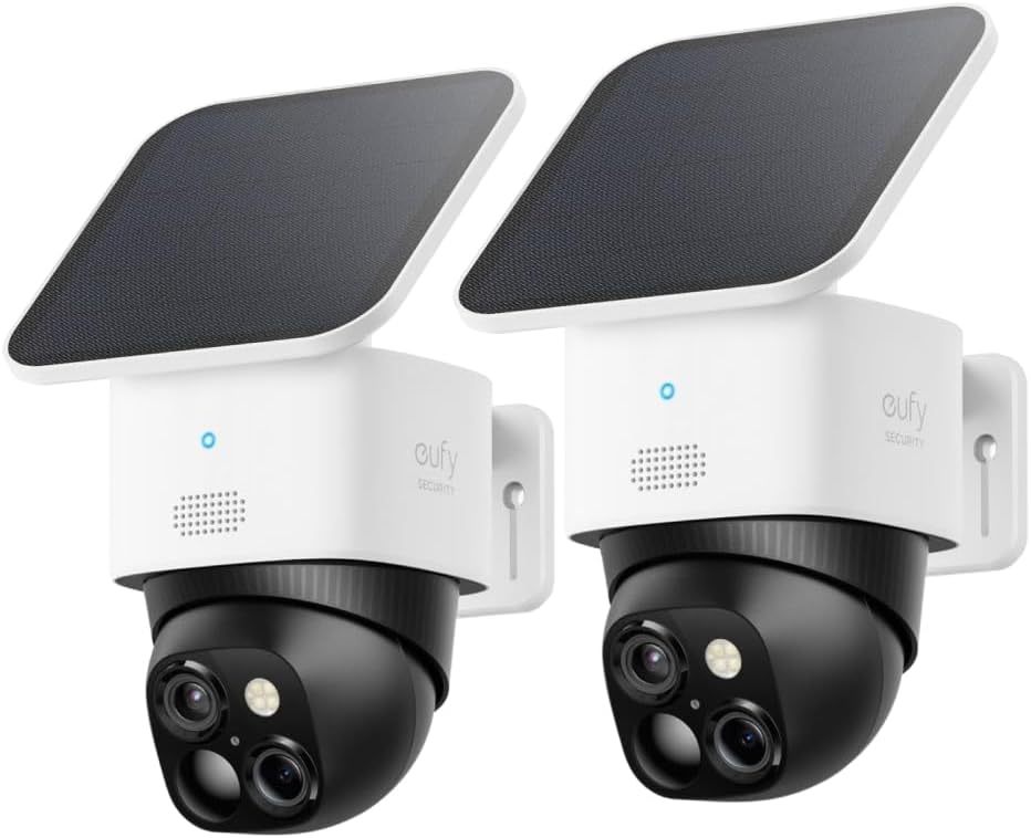 eufy Security SoloCam 2pack, Überwachungskamera aussen solar, 360 Grad - Überwachung, Keine Toten Winkel, Überwachungskamera aussen mit 2,4 - GHz - WLAN, Gebührenfreie Nutzung, HomeBase 3 kompatibel-Airyify