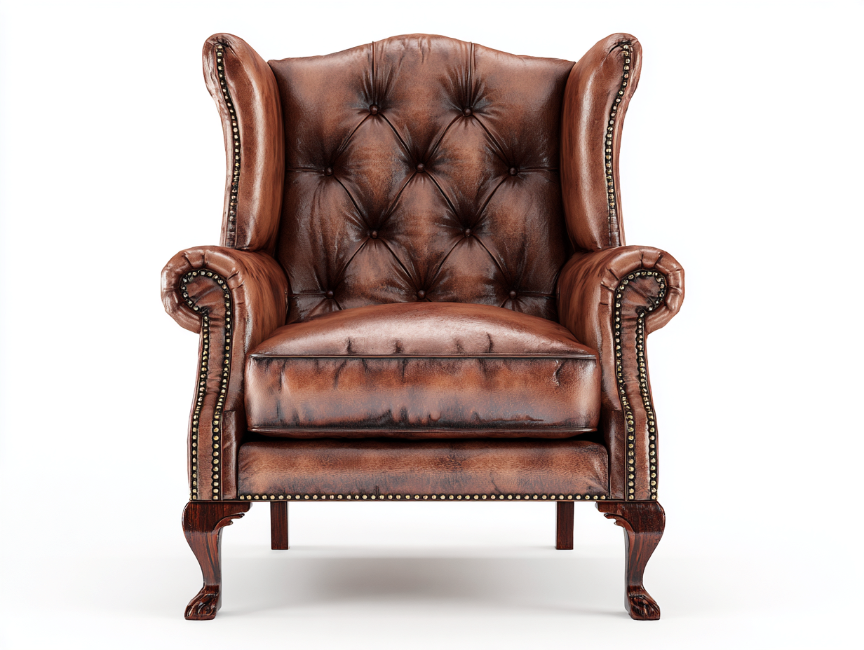 Sessel Echtleder 85x90x115 cm - braun - für Wohnzimmer - klassisches Design-Airyify