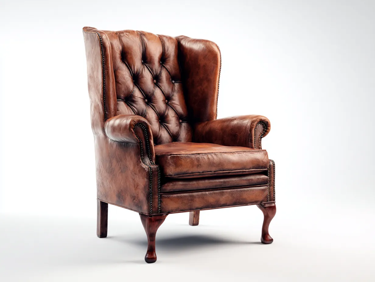 Sessel Echtleder 85x90x120 cm - braun - für Wohnzimmer - klassisches Design-Airyify