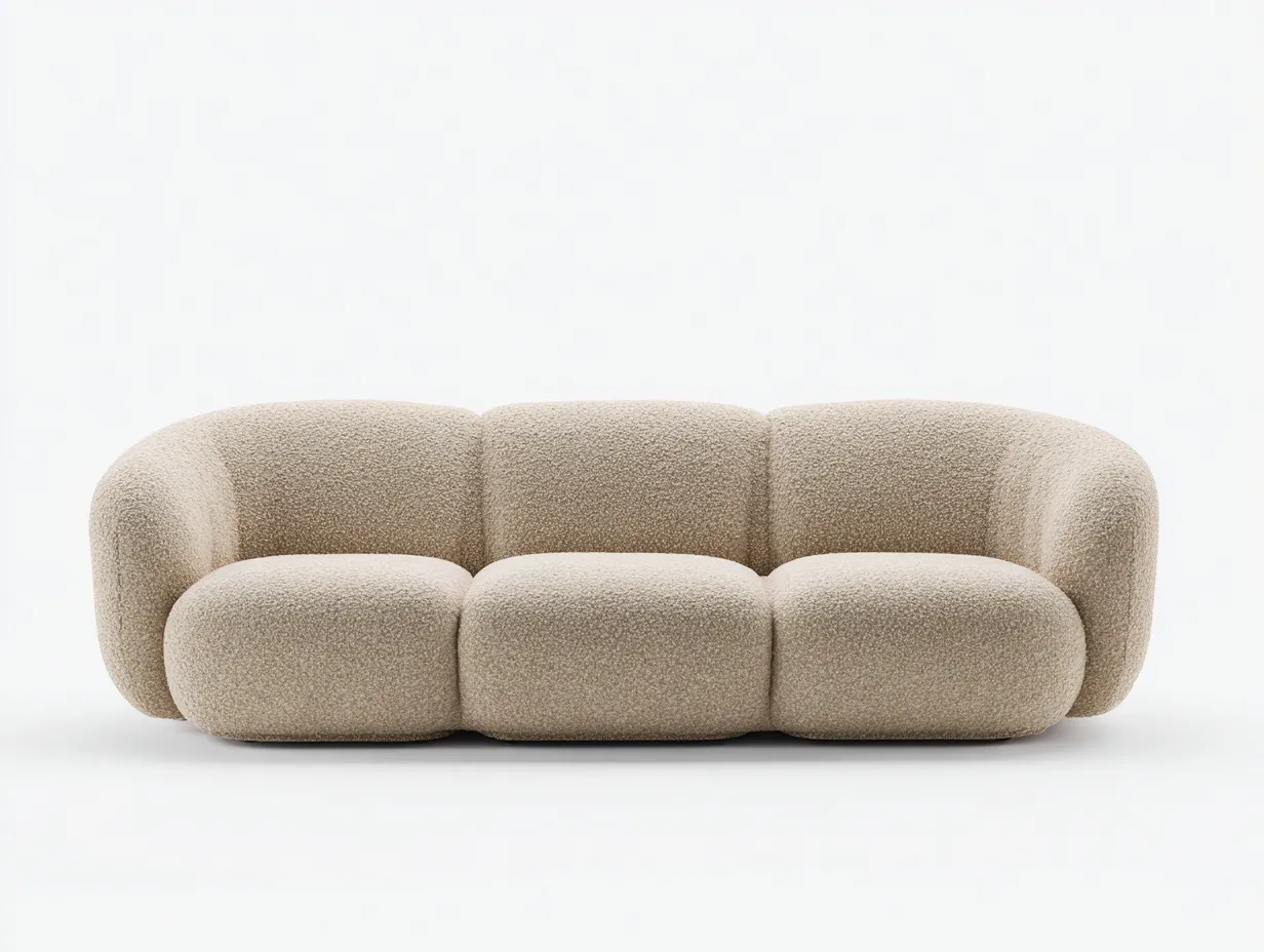 Dreiersofa Stoff 210x95x80 cm - beige - für Wohnzimmer - modernes Design-Airyify