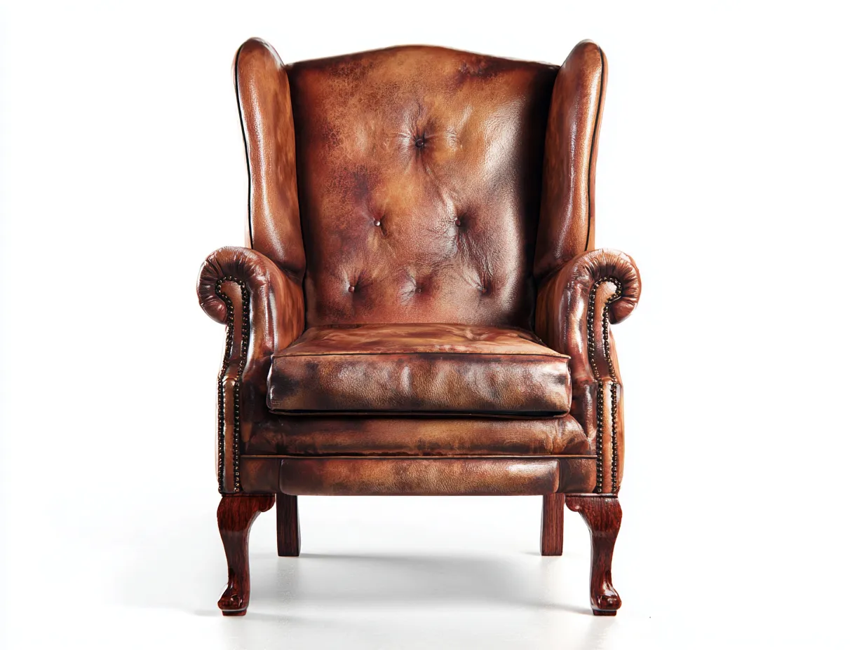 Sessel - Echtleder - 80x86x113 cm - braun - für Wohnzimmer - klassisches Design-Airyify