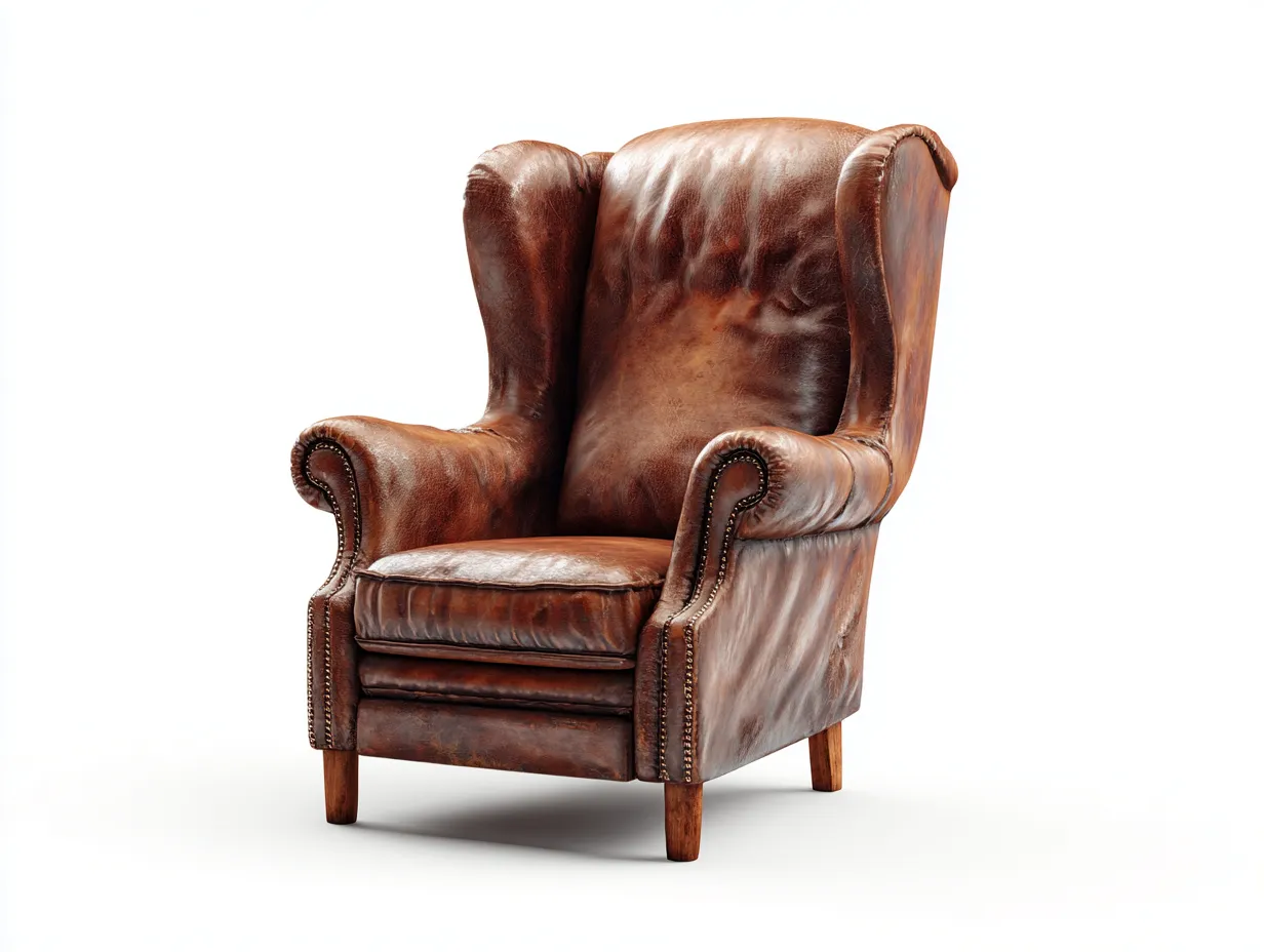 Sessel - Echtleder - 82x88x112 cm - braun - für Wohnzimmer - klassisches Design-Airyify