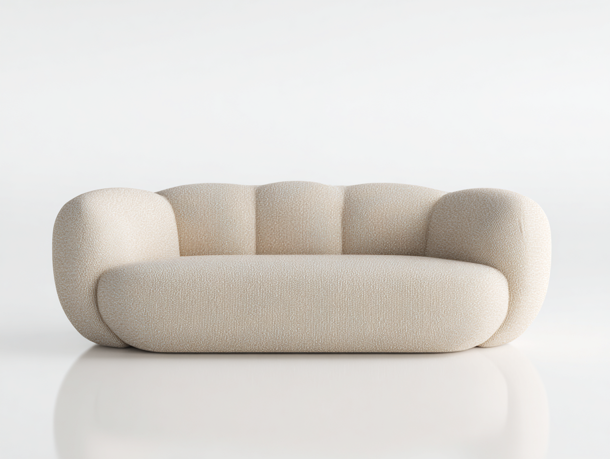 Dreiersofa Stoff 210x95x80 cm - beige - für Wohnzimmer - modernes Design-Airyify