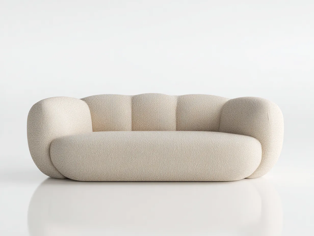 Dreiersofa Stoff 210x95x80 cm - beige - für Wohnzimmer - modernes Design-Airyify
