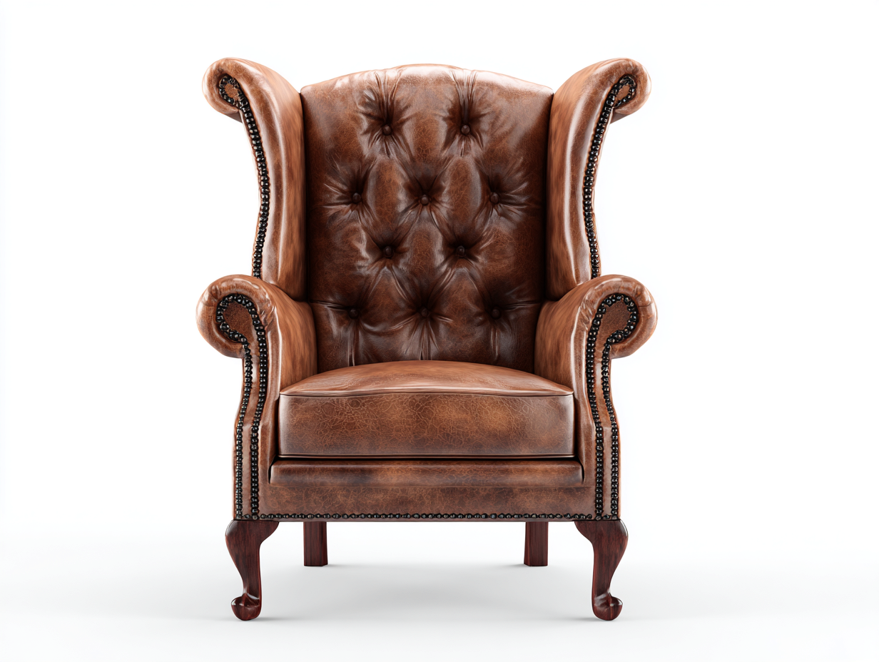 Sessel Echtleder 85x90x120 cm - braun - für Wohnzimmer - klassisches Design-Airyify