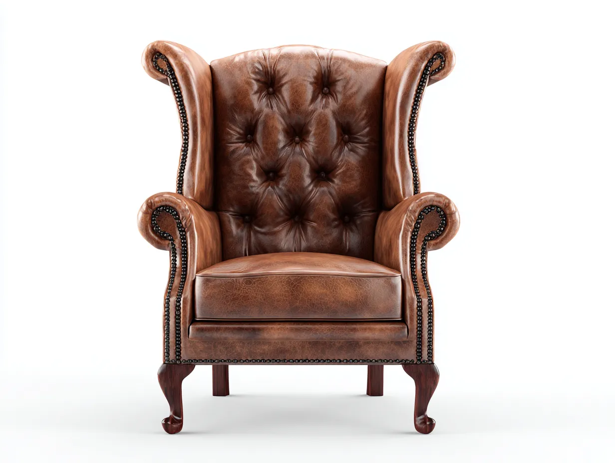 Sessel Echtleder 85x90x120 cm - braun - für Wohnzimmer - klassisches Design-Airyify